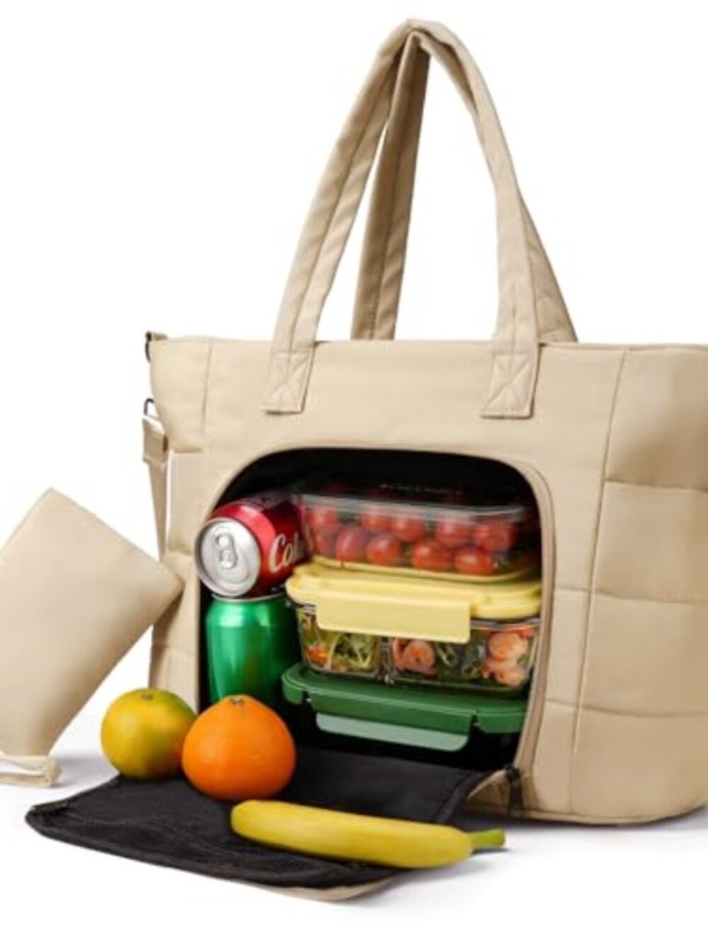 2 in 1 Insulated Lunch Tote Bag with Laptop Compartment and Purse